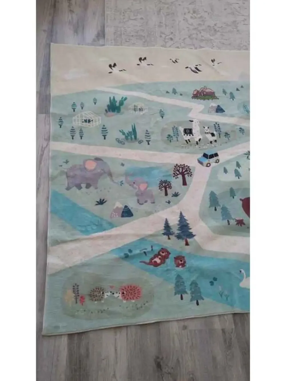 Kids Play Mat Zoo Animal Car Road Rug 5x8Ft Classroom Rug Playroom Carpet NEW